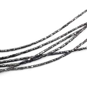 Cuentas de Diamante Negro Natural de 1.5-3MM, Cuentas Facetadas en Forma de Tubo - Product Image 4
