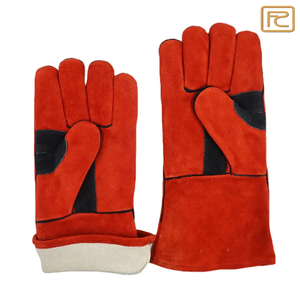 Guantes de seguridad industrial de piel de vaca roja XL para hombre, impermeables para aplicaciones al aire libre, función anticorte para soldadura por parches - Product Image 5