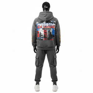 Chándales con Capucha para Hombre al por Mayor, MOQ Bajo, Alta Calidad, 100% Algodón, Transpirables, Cierre con Cordón, Nueva Llegada - Product Image 4