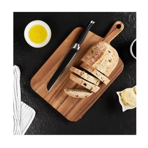Planche à découper rectangulaire en bois d'acacia naturel de haute qualité, écologique, avec poignée, taille personnalisée pour steak, fruits, ustensiles de cuisine - Product Image 1