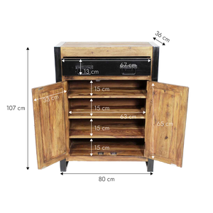 Aparador pequeño de madera de acacia 80 cm Havana - Product Image 6