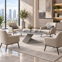 Table de réunion moderne avec plateau en MDF et design élégant de pieds sur pieds pour salle de discussion professionnelle