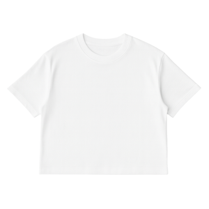 T-Shirt Bianca da Donna Oversize Crop in Cotone Organico di Lusso 100% Pre-Ristretto Certificato GOTS Premium Durevole Vestibilità Comoda - Product Image 1