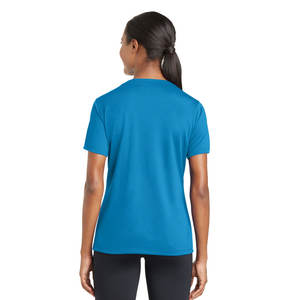 เสื้อยืดคอวีโลโก้ยิมสำหรับผู้หญิง ผ้าฝ้าย 100% แห้งเร็ว - Product Image 2