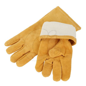 Guantes de soldador de cuero con logotipo personalizado hecho de calidad Guantes de soldador de cuero sintético de color sólido - Product Image 5
