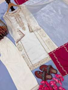 Conjunto de Top, Pantalones Plazzo y Dupatta para Fiesta, Último Lanzamiento para Mujer - Product Image 4