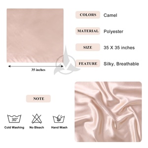 Écharpe en soie 100% naturelle, logo personnalisé imprimé, carrée, légère, confortable, finition premium, aspect brillant naturel, style ethnique, printemps, peau - Product Image 3