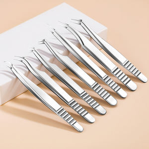 Pinzas de extensión de pestañas de acero 100% Juegos de pinzas de pestañas curvas de etiqueta privada personalizadas - Product Image 2