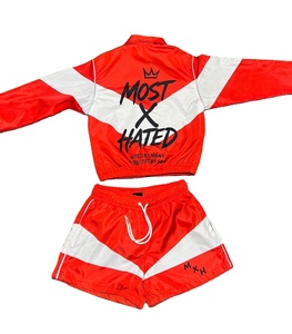 Unisex Windbreaker Zip-Up Hoodie & Shorts Set Reflective 2 in 1 Nylon Streetwear <b>Stand</b> Collar - Product Image 6