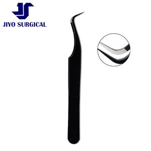 Pinzas de pestañas negras duraderas de acero inoxidable con punta puntiaguda precisa para extensiones de pestañas y herramientas de maquillaje - Product Image 2