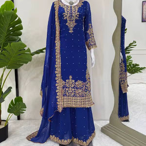 Tendance Salwar moderne en Faux Georgette Duptta's Top et Plazza pour les fêtes Mariages Diwalis Graduations - Product Image 1