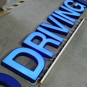 Custom Led Backlit Sign <b>Wall</b> Letters for Business Outdoor Metal Illuminated 3D Shop Logo Sign - Product Image 2