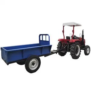 Beli kualitas terbaik 4 roda 3-5 ton dump trailer pertanian Trailer 2 roda hidrolik dump traktor trailer