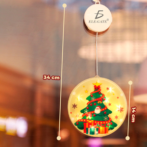 Luci a stringa LED a sospensione in PVC bianco caldo per Natale, a batteria, in rame, con ventosa, per feste in casa - Product Image 1