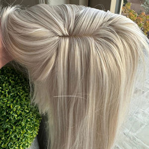 Capelli bianchi capelli biondi con frangia 100% <span class=keywords><strong>Real</strong></span> Remy europeo capelli umani fermaglio per capelli da donna - Product Image 5