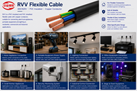 Cable flexible de cobre RVV 4*1.5mm² 300/500V con aislamiento y revestimiento de PVC para conexión de energía interior y equipos eléctricos