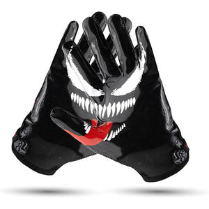 Guantes de recepción de fútbol con logotipo personalizado de gama alta Guantes de receptor antideslizantes con impresión de silicona - Product Image 2