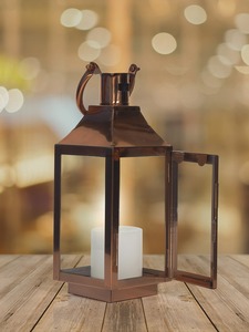 Classic <b>Black</b> Metal Lantern for Wedding Decor Garden Lighting Table Centerpiece or Home Interior - Product Image 2