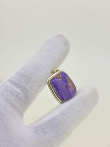 Best Selling Solid 925 Sterling Silver Religious Party Premium Quality Genuine Charoite <b>Cushion</b> Shape Gemstone <b>Statement</b> Fine - Product Image 5