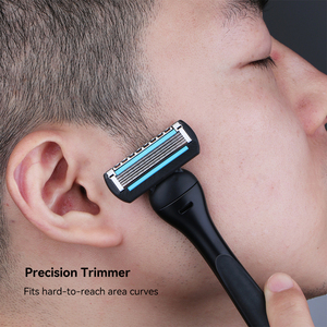 Men's 5-Blade Stainless Steel Facial <strong>Beard</strong> Shaver with Floating Head and Lubricating Strips for Wet <strong>Shaving</strong> - Product Image 5