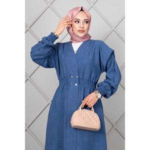 Hijab largo con cintura elástica, capa índigo - Product Image 2