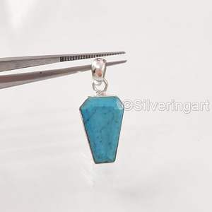 Women's Pendant Natural Turquoise Gemstone December Birthstone <b>Valentine</b> Gift Handmade Jewelry 925 Sterling Silver Pendant - Product Image 5