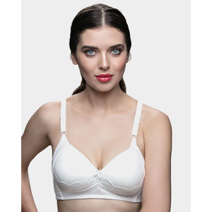 Soutien-gorge sans fil 415 pour femme avec rembourrage en dentelle confortable, bonnets fins push-up, respirant, décor nœud 3D, fermeture à agrafes - Product Image 1