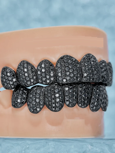 Personnalisé Noir Couleur Diamant Grillz Dents Ronde Coupe 925 Sterling Argent Vvs Moissanite Dents Grillz Bijoux - Product Image 3