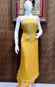 ชุดสูทผ้าไหมสำหรับผู้หญิงชุดอินเดียและปากีสถานชุดเย็บปักด้วยมือดีไซน์ทันสมัย - Product Image 2