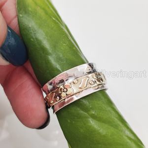 Infinity Spinner Band Bague de méditation Bague de pouce pour femme en argent sterling 925 Fidget Bijoux faits à la main Bague Spinner pour homme de Noël - Product Image 3