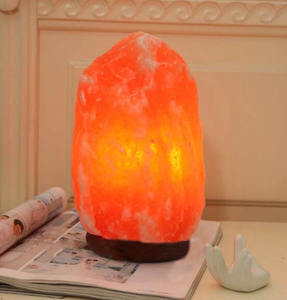 Himalaya Cristal Sel Lampe Sculpté Fleur Style Naturel Rouge Blanc Orange Décoratif Cadeau Technique Artisanale - Product Image 2