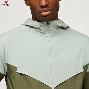 Men Sets 2 Piece Custom Windbreaker Shorts and Hooded <b>Zip</b> <b>up</b> Nylon Polyester Contrast Color Windbreaker Short Set - Product Image 6