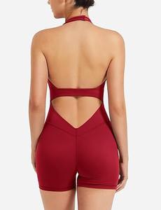 2025 entrenamiento sin costuras Yoga gimnasio Bodycon mamelucos Sexy Racerback Control de barriga sujetador acolchado traje cómodo correr Yoga chándal - Product Image 2