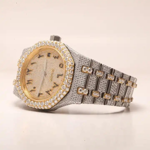 Reloj de Acero Inoxidable de Alta Calidad con Cuarzo Natural, Diamantes Moissanite con Claridad VVS, Pantalla Analógica, Correa de 20 mm, Estilo Ejecutivo - Product Image 2