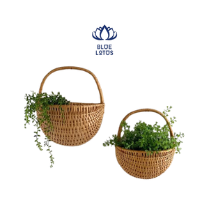 Panier mural rond en osier GEM, panier à fleurs en osier, pochette en osier - Product Image 6