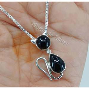 925 Sterling <b>Silver</b> Handmade Cat Pendant Necklace Black Onyx Gemstone Animal <b>Locket</b> Fashion Pendant Chain Gift for Her - Product Image 4