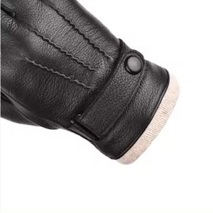 Guantes de cuero de cordero de piel de oveja de alta calidad, prueba TUV, conducción de automóviles, invierno, clima frío, pantalla táctil, Forro cálido, guantes genuinos - Product Image 4