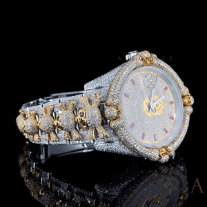 Reloj de Pulsera Clásico Analógico para Hombre con Moissanita Luminosa, Movimiento Mecánico Automático Miyota, Esqueleto de Acero Inoxidable, Oro Blanco de 14K - Product Image 2