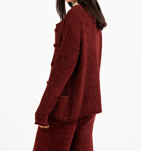 Cardigan en tricot pour femmes 2025, manches régulières, respirant, OEM, haute qualité, col en V, cardigan tendance - Product Image 4