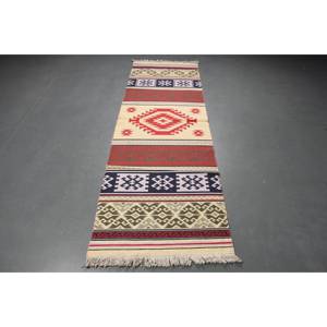 Vintage Turkish <b>Runner</b> Rug 2.6x8.1 ft, <b>Red</b> Solid Rug Wool - Product Image 5