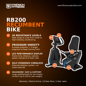 Vélo de fitness commercial français à transmission par courroie pour entraînement cardiovasculaire et d'endurance assis, idéal pour la maison et les studios. - Product Image 4