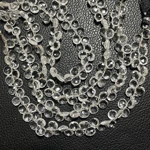 Cristal Quartz facettes coeur forme Briolette perles bonne qualité perles pierres précieuses pour bijoux fournitures - Product Image 1