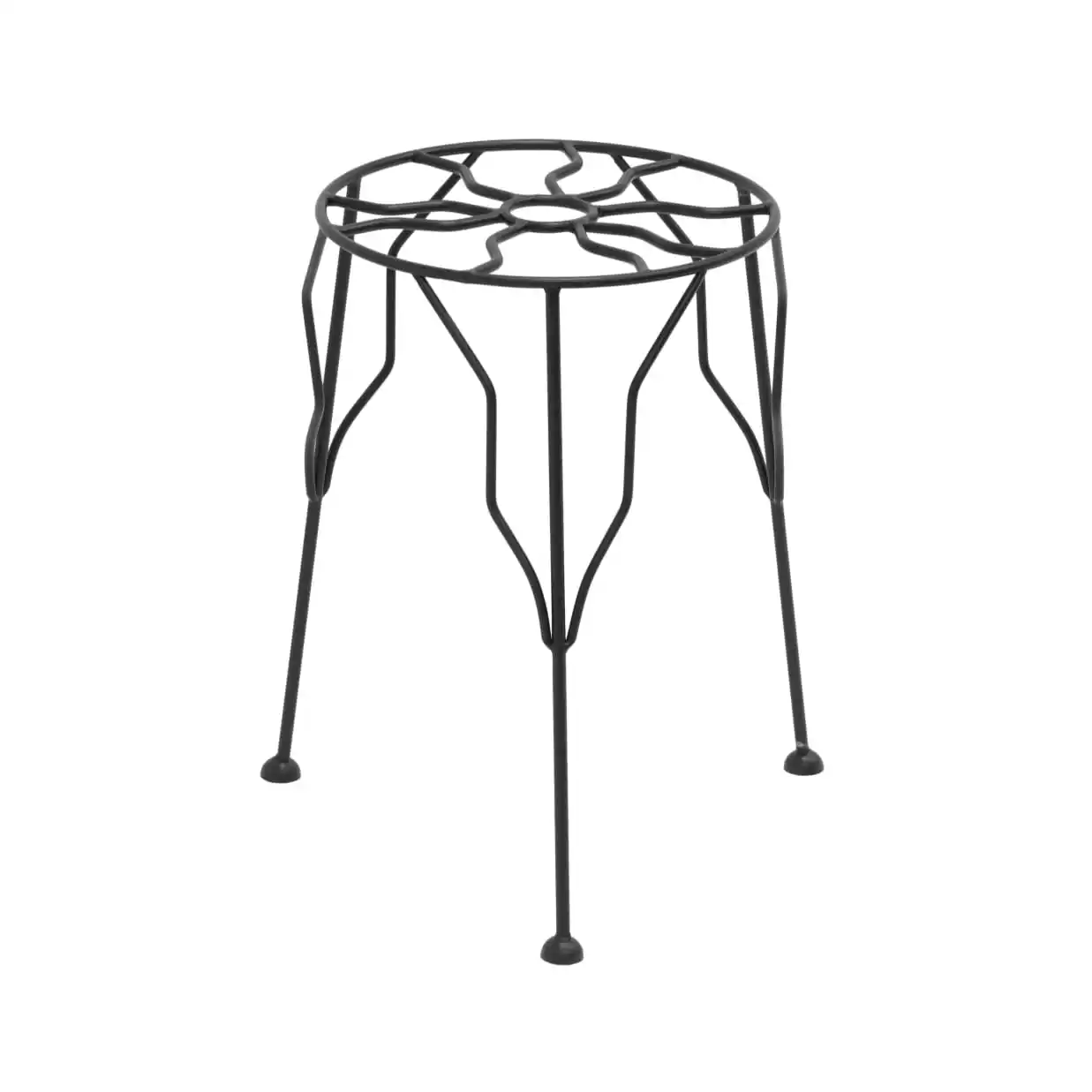 Zwart Metaal Cirkelvormig Ontwerp Ronde Vorm Gecoat Afgewerkt Hoge Kwaliteit Bijzettafel Metalen Ijzeren Decoratieve Loungetafel