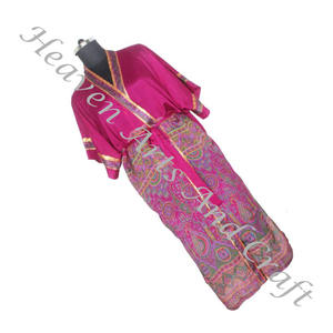 KL005 antiguo Floral seda Vintage Sari Kimono chaqueta de estilo largo caliente aspecto encantador estilo bohemio Vintage Sari Kimono Chaqueta larga - Product Image 1