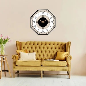 Elegante Reloj de pared de metal redondo en blanco y negro, diseño clásico moderno, ideal para dormitorio, sala de estar, oficina o Decoración de cocina - Product Image 5