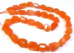 Pierres précieuses en cornaline orange facettées, 9-15 mm, pierres naturelles, perles en forme de nugget, brin de 16 pouces, pierres précieuses irrégulières, coupe de qualité supérieure, 200 - Product Image 2