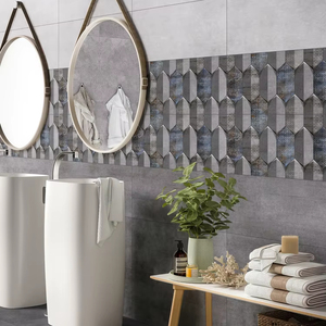 Carrelage mural en porcelaine émaillée sculptée haut de gamme 600x1200, grand format, pour applications extérieures immobilières commerciales - Product Image 1