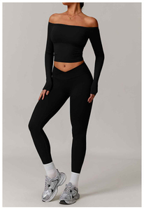 Ropa Deportiva de Alta Calidad para Mujer, Conjuntos Deportivos de 2 Piezas, Ropa Deportiva Elegante y Personalizada, Cintura Alta Elástica, Spandex/Nailon - Product Image 4