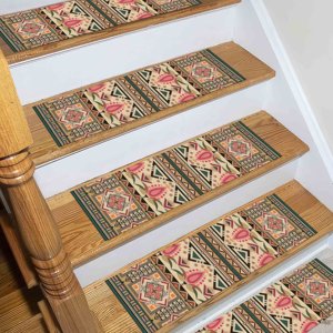Ethnic Pattern Printed Rug: Kilim Design, Boho, Modern, Colorful, Stair Rug,With Pile Soft Rug - Product Image 2