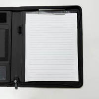 Personalizado de lujo de la pantalla LED de la cartera del logotipo de la PU de carga inalámbrica de archivos A4 Touch Light up LED Logo Padfolios para negocios